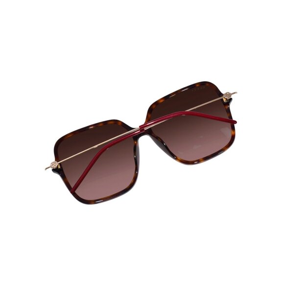 Gucci Oversized Square Sunglasses Womens Brown Plastic Gradient GG 1267S Case main image 14